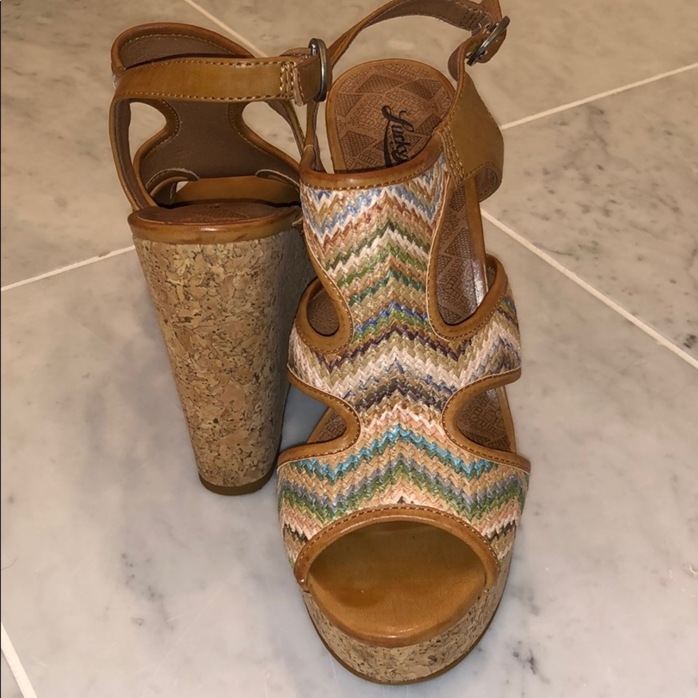 🍀Lucky Brand 🔥 Platform, cork Wedges